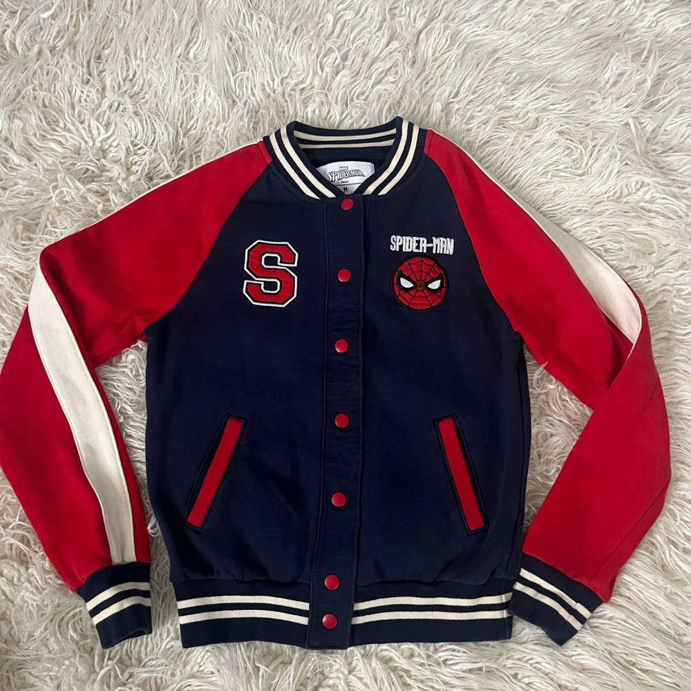 Spider-Man Varsity Jacket with Red and Navy Accents